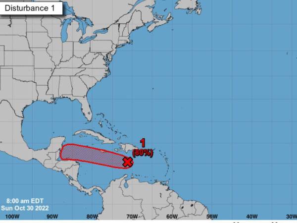 En menos de 48 horas las probabilidades de que se forme una depresión tropical en el Caribe aumentó de 70 a 80%.