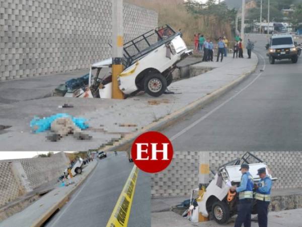 Una persona de la tercera edad perdió la vida y varias resultaron heridas producto de un aparatoso accidente de tránsito registrado la tarde de este sábado en el norte de la capital de Honduras. Fotos: Alejandro Amador / EL HERALDO.