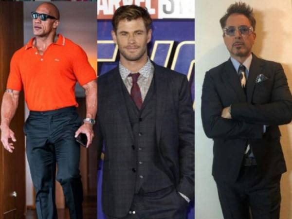 Dwayne Johnson, Chris Hemsworth y Robert Downey Jr ocupan los tres primeros lugares. Fotos: Instagram.