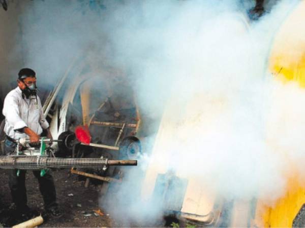 Una de las acciones a tomar en cuenta para eliminar el vector es la fumigación. (Foto: El Heraldo Honduras)