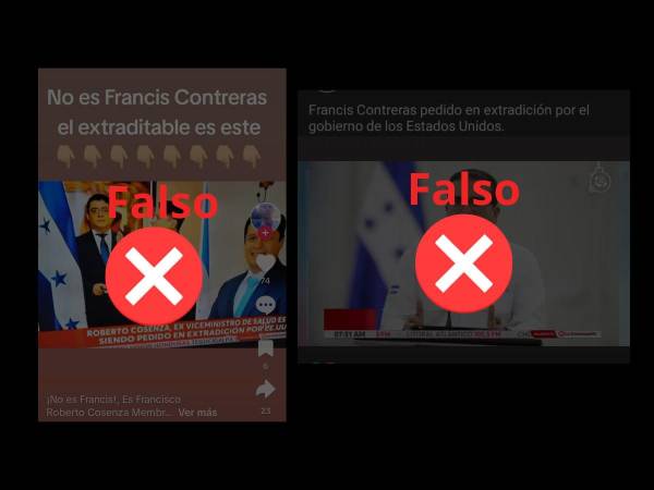 Capturas de pantalla a publicaciones de Facebook y TikTok realizadas el 18 de diciembre de 2023.