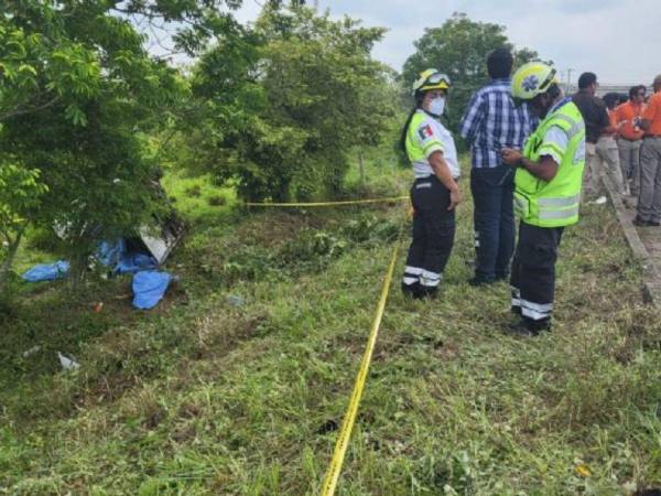 La camioneta que se conducía a exceso de velocidad se salió de la carretera.