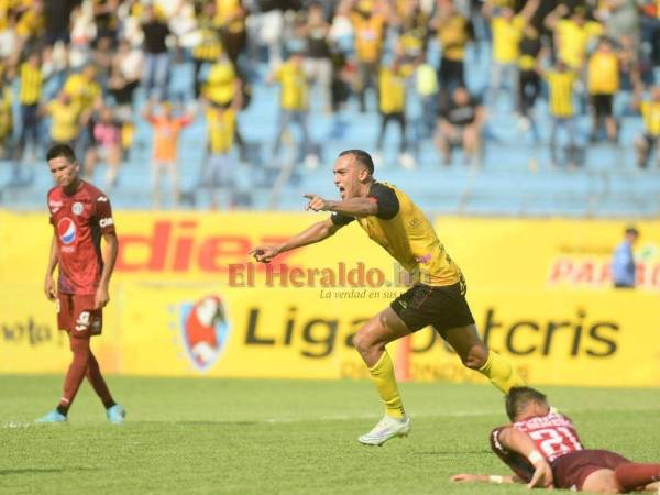 Así celebró Devron García el gol ante Motagua.