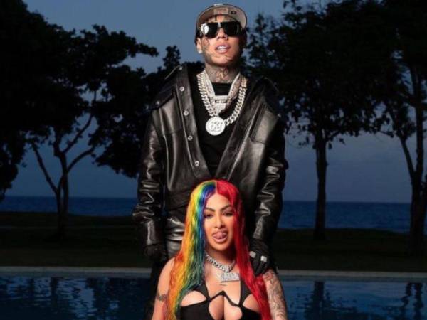 Yailin junto a su colaborador Tekashi 6ix9ine.