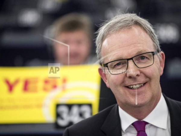 Axel Voss, legislador alemán en el Parlamento Europeo y promotor de una ley ley de derechos de autor, en Estrasburgo, Francia.