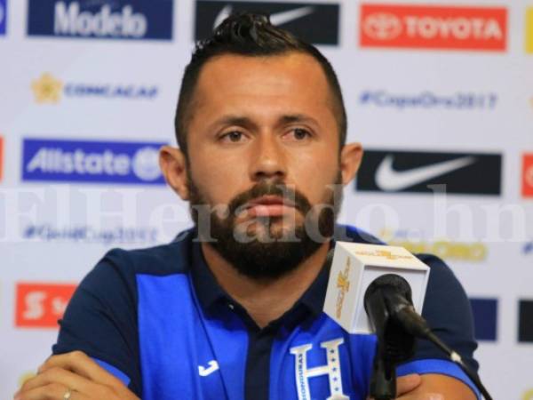 El jugador de Honduras Alfredo Mejía durante la conferencia de prensa. (Fotos: Ronal Aceituno / Grupo Opsa)