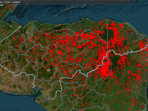 Mapa actualizado de los puntos de calor activos en todo el territorio hondureño hasta este 20 de mayo de 2024.