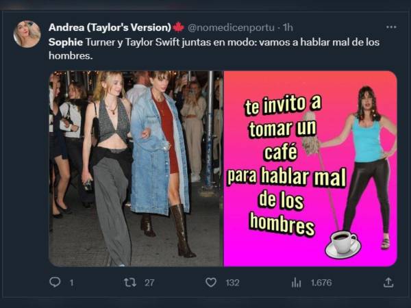 La cena de Sophie Turne y Taylor Swift dejó una ola de memes de los seguidores de ambas famosas. Muchos aseguran que se juntaron para hablar mal de Joe Jonas y otros que simplemente están dejando un mensaje claro.