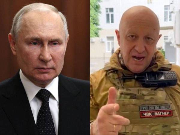 Vladimir Putin y Yevgueni Prigozhin.