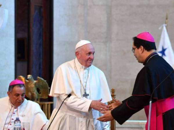 Francisco se encontrará luego con los voluntarios de la JMJ y dejará el territorio panameño hacia las 06:00 pm hora de Panamá. Foto / AFP