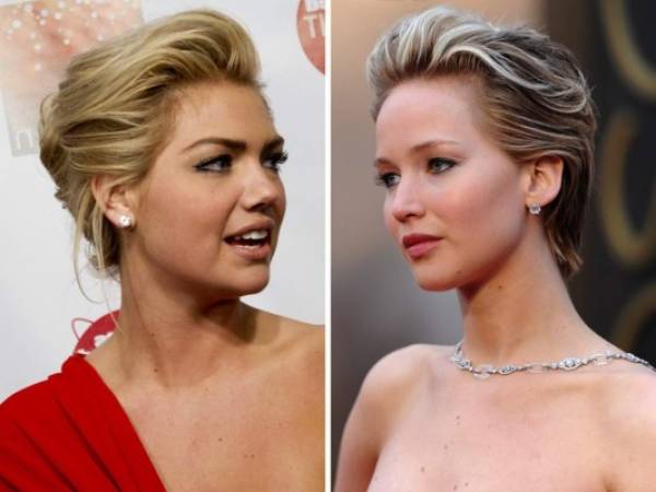 La modelo Kate Upton y Jennifer Lawrence.