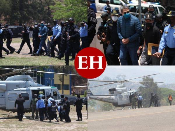 El día cero para el proceso de extradición del expresidente de Honduras, Juan Orlando Hernández, llegó. Tras ser trasladado -en un helicóptero de la FAH- y bajo una fuerte protección policial y militar hasta la Base Aérea Hernán Acosta Mejía, JOH fue entregado a los agentes de la DEA a las 2:17 de la tarde.