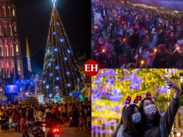 La pandemia obligó al mundo a reinventar la Navidad, por lo que este año no hubó variedad de fuegos artificiales, abrazos a medianoche ni grandes aglomeraciones. Estas son las imágenes del atípico festejo decembrino en 2020.