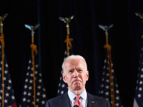 El ex vicepresidente y candidato presidencial demócrata de los Estados Unidos, Joe Biden, habla sobre COVID-19, conocido como el Coronavirus, durante un evento de prensa en Wilmington, Delaware. Foto: Agencia AFP.