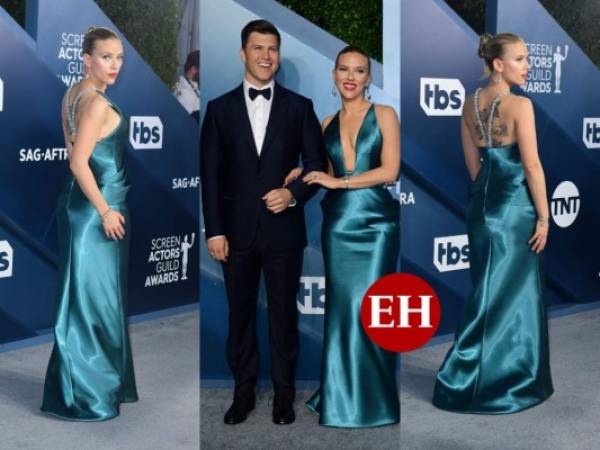 Con un vestido verde esmeralda y la espalda descubierta, Scarlett Johansson se robó la mirada de todos en la alfombra de la 26 entrega de los SAG Awards 2020. Foto: AFP / AP.