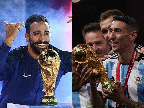 Adil Rami fue campeón del Mundo en Rusia 2018 y Ángel Di María en el Mundial de Qatar 2022.