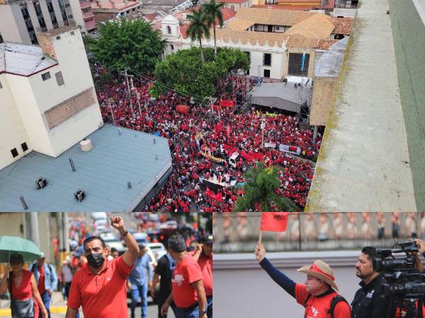 El Partido Libertad y Refundación (Libre) movilizó este martes a sus simpatizantes desde Casa Presidencial hasta los bajos del Congreso Nacional, donde se desarrolló la sesión del Congreso Nacional sin consensos para elegir al nuevo fiscal general. Estas son las imágenes.