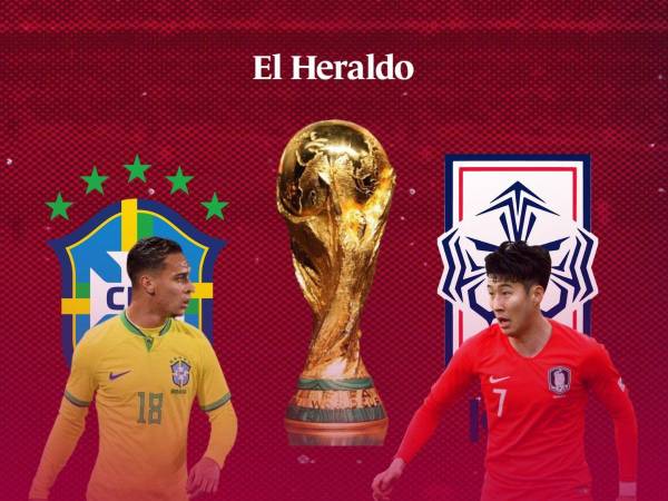 Las selecciones de Brasil y Corea del Sur se enfrentan por un pase a los cuartos de final del Mundial.