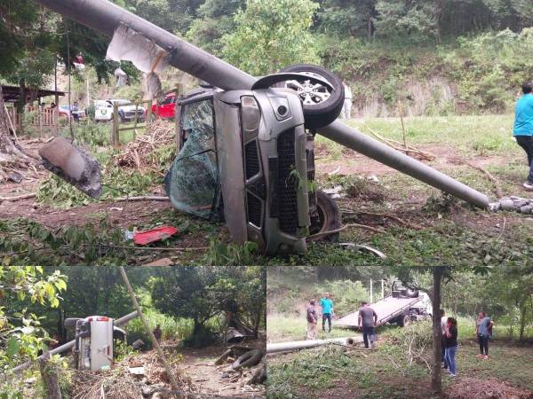 Padre e hijo fallecieron la mañana de este martes -12 de septiembre- en un trágico accidente registrado a la altura de la comunidad de El Estero, en la carretera que de Olancho conduce a la capital de Honduras, en el municipio de Talanga. Estas son las imágenes del fatídico hecho.