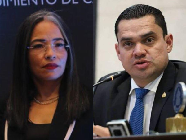 Gabriela Castellanos, directora del Consejo Nacional Anticorrupción y Tomás Zambrano, jefe de bancada nacionalista.