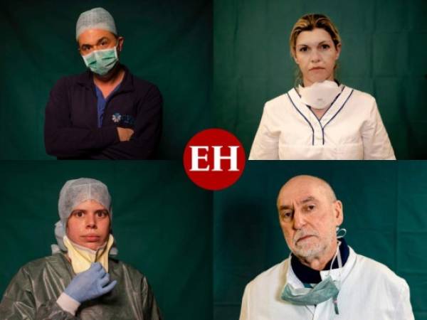 Sus ojos lucen cansados, sus pómulos están en carne viva debido a las máscaras protectoras y no sonríen.Los médicos y enfermeros al frente de la pandemia del coronavirus en Italia son casi irreconocibles tras sus mascarillas, uniformes, guantes y redes para el cabello: la endeble armadura que se colocan al inicio de cada turno como única barrera contra el contagio. FOTOS: AP.