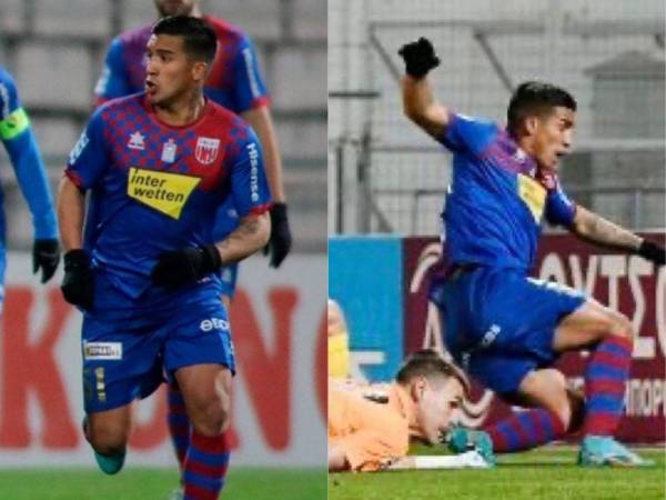 Tras un mal rechazo del arquero, Michael Chirinos logró conectar el balón y poner su primer gol en Europa con el Volos FC.