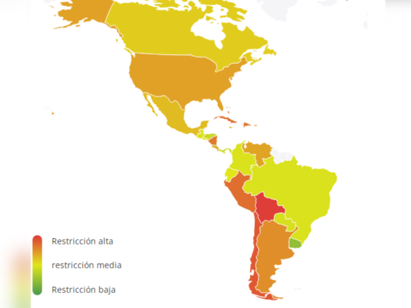 Así muestra la herramienta el ambiente restrictivo que se vive en América.