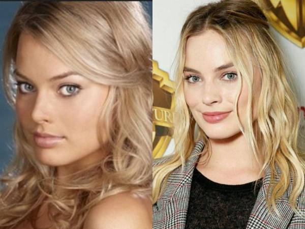 El antes y después de la actriz Margot Robbie.