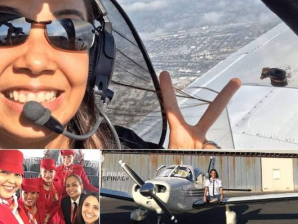 Ihsle Mercado es una talentosa piloto hondureña, quien hoy forma parte de la historia de la aviación del país. Su pasión por los aviones y sobrevolar el cielo la llevó en convertirse en la primera mujer nacida en Honduras en pilotar un jet y un Airbus A320, un avión comercial con capacidad de 220 pasajeros. Fotos: Cortesía Instagram.