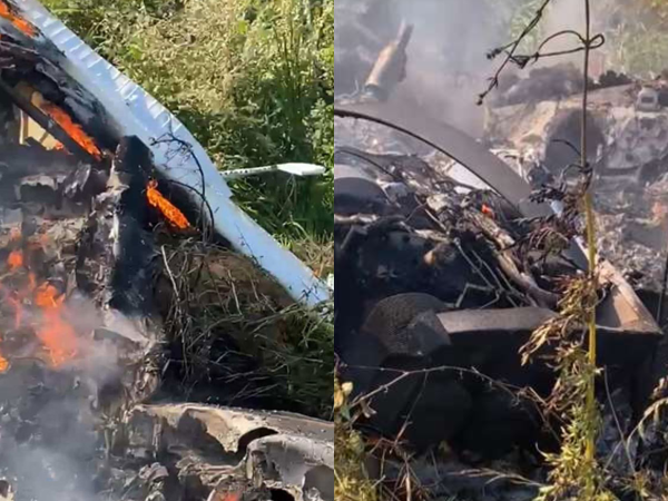 Imágenes muestras como quedaron las avionetas tras el impacto.