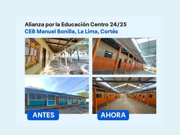 “Alianza por la Educación”, inauguran el proyecto de restauración del Centro de Educación Básica Manuel Bonilla en la comunidad de La Lima, Cortés.