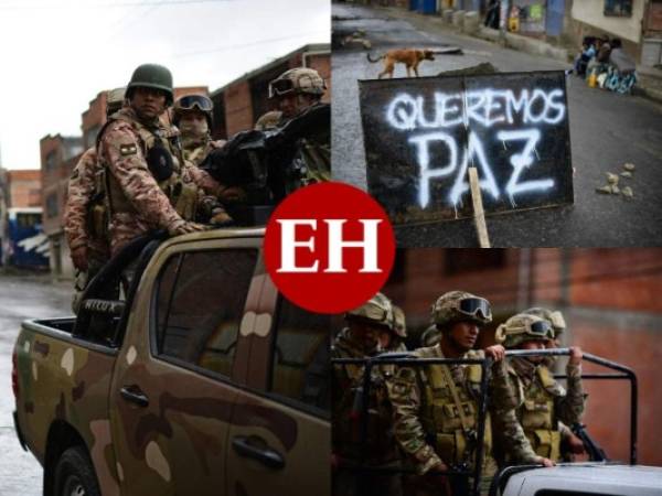 Este martes las calles de Bolivia amanecieron llenas de militares quienes tratan de regresar el orden después que el presidente Evo Morales renunciara a la presidencia del país sudamericano. Durante toda la noche se pudo ver por las calles patrullas conjuntas de militares y policías que eran saludados por algunos vecinos que los aplaudían y gritaban '¡Gracias!'. Foto: Agencia AFP.