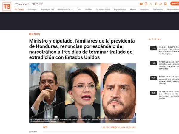 El ministro de Defensa de Honduras, José Manuel Zelaya, quien es sobrino político de la presidenta del país, Xiomara Castro; sobrino del expresidente Manuel Zelaya e hijo del secretario del Congreso Nacional, Carlos Zelaya, renunció a su cargo minutos después de que su padre confesara haber sostenido una reunión con narcotraficantes en el pasado, quienes buscaban financiar su campaña política. Así informan los medios internacionales.