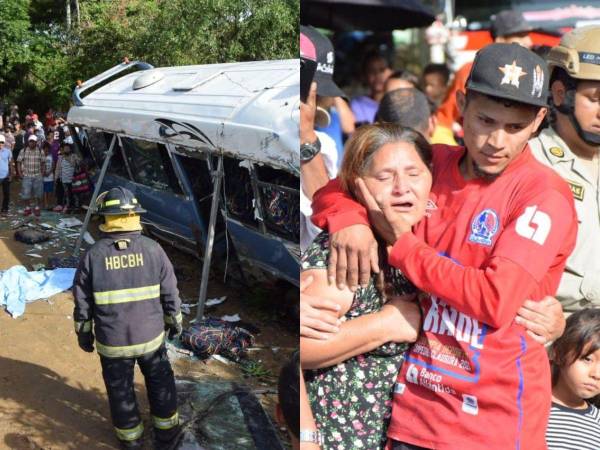 Una escena lamentable fue la que se vivió este miércoles en el accidente de la colonia Altos de la Centroamérica, luego de que un bus se volcara. Al lugar llega la familia del joven que murió en el percance.