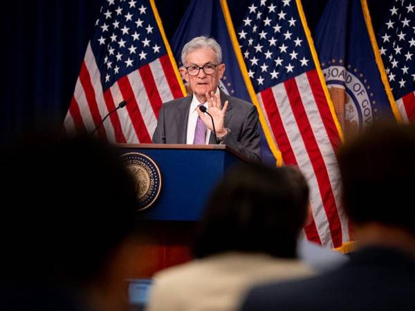 El presidente de la Reserva Federal, Jerome Powell, habla en una conferencia de prensa después de una reunión del Comité Federal de Mercado Abierto en el edificio de la Junta de la Reserva Federal William McChesney Martin Jr. en Washington.