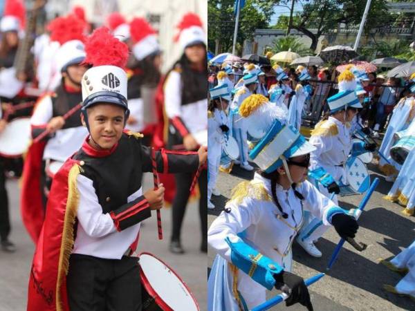 Con los colores de la Patria, el rojo, el negro y el dorado como protagonistas, las bandas de los institutos hondureños se lucieron este 15 de septiembre con elegancia y fervor en los desfiles patrios.