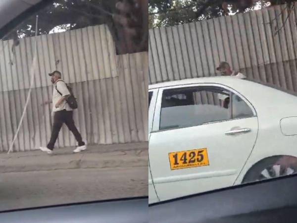 A plena luz el día, el asaltante despojó de sus pertenencias a los pasajeros en la parte trasera de un taxi.