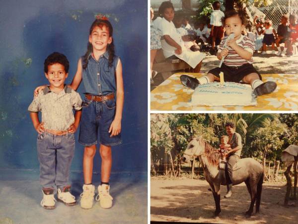 Las imágenes muestran momentos de Edrick durante su niñez. Con su hermana mayor tuvo una relación muy cercana.