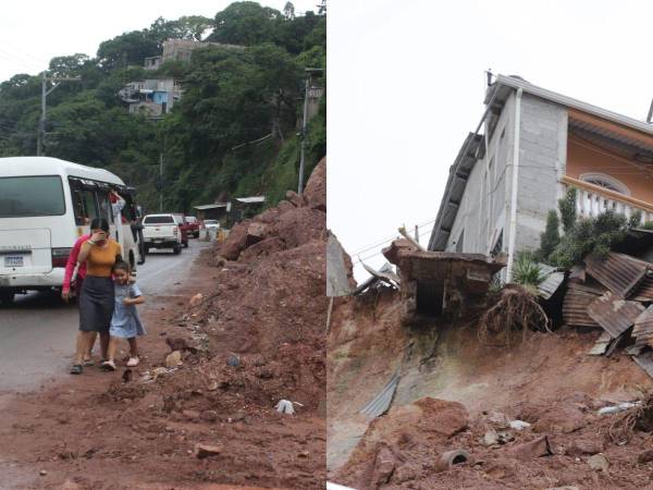 Tras la evacuación de al menos 12 familias de la zona de derrumbe en la colonia Villa Nueva de Tegucigalpa, las obras de retiro de escombros han continuado sin muchos avances en la última semana.