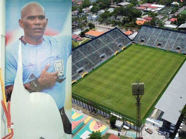 El engramillado del Estadio Morazán se encuentra en malas condiciones a pocos días del clásico Real España vs Olimpia. ¡Quitaron la imagen de Mario Moncada!