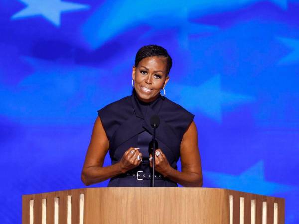 Michelle Obama fue fuertemente ovacionada en la Convención Nacional Demócrata.