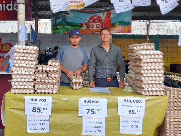 Comercios en la capital venden el cartón de huevo a 105 y 110 lempiras, pero en la Feria del Agricultor y el San Pablo los precios son más bajos.