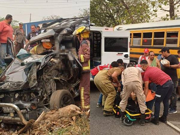 Una mujer resultó herida la tarde de este 15 de mayo al ser parte de una triple colisión a inmediaciones de Villanueva, Cortés. La víctima quedó atrapada por varios minutos entre los hierros retorcidos. Así fue el delicado rescate.