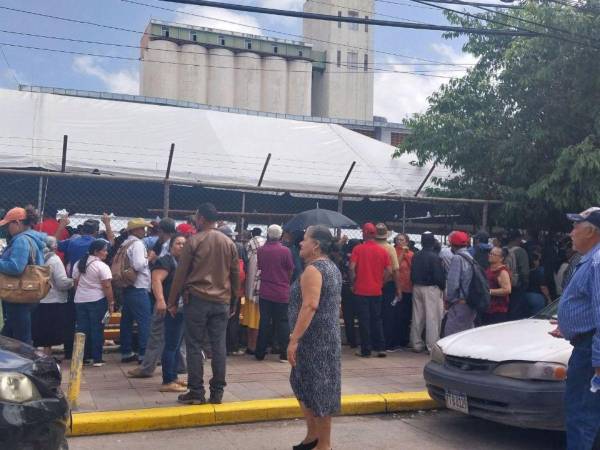 Bajo el sol, adultos mayores esperan entrega de bonos en colonia Las Palmas