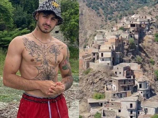 El influencer fitness, de origen griego, estaba de visita en la Roghudi Vecchio de Italia, una ciudad fantasma luego de una gran inundación que arrasó con su gente, y mientras grababan cayó de un balcón a un precipicio.