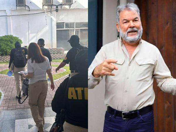 Momento en que elementos de la Unaf, Uferco y la Atic hacen su ingreso a la alcaldía de San Pedro Sula para secuestrar documentos.