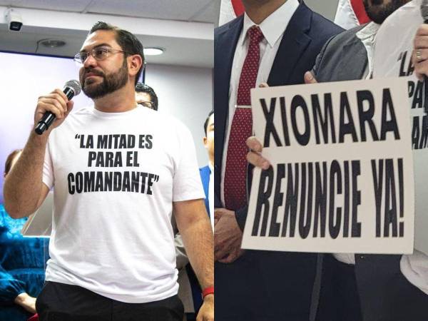 Con el mensaje “la mitad es para el comandante”, en camisas blancas, el precandidato presidencial del Partido Liberal, Jorge Cálix, pidió a la presidenta Xiomara Castro renunciar a su cargo luego que su cuñado fue captado reunido con narcotraficantes que ofrecían financiar campaña en 2013.