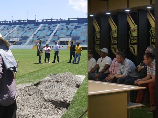 Engramillado, camerinos nuevos y más. Estas son las fotos de cómo luce el Estadio Morazán de San Pedro Sula para albergar el clásico entre Real España y Olimpia.