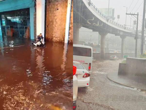 Diferentes puntos en la capital han reportado congestionamiento vial a causa de las inundaciones.