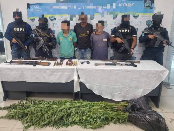 A los tres integrantes de la banda “El Viejón” se les decomisaron armas y plantas de marihuana.